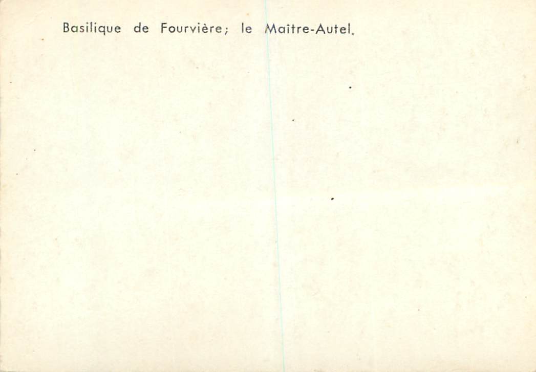 CPM Basilique de Fourviere le Maitre Autel — Rückseite