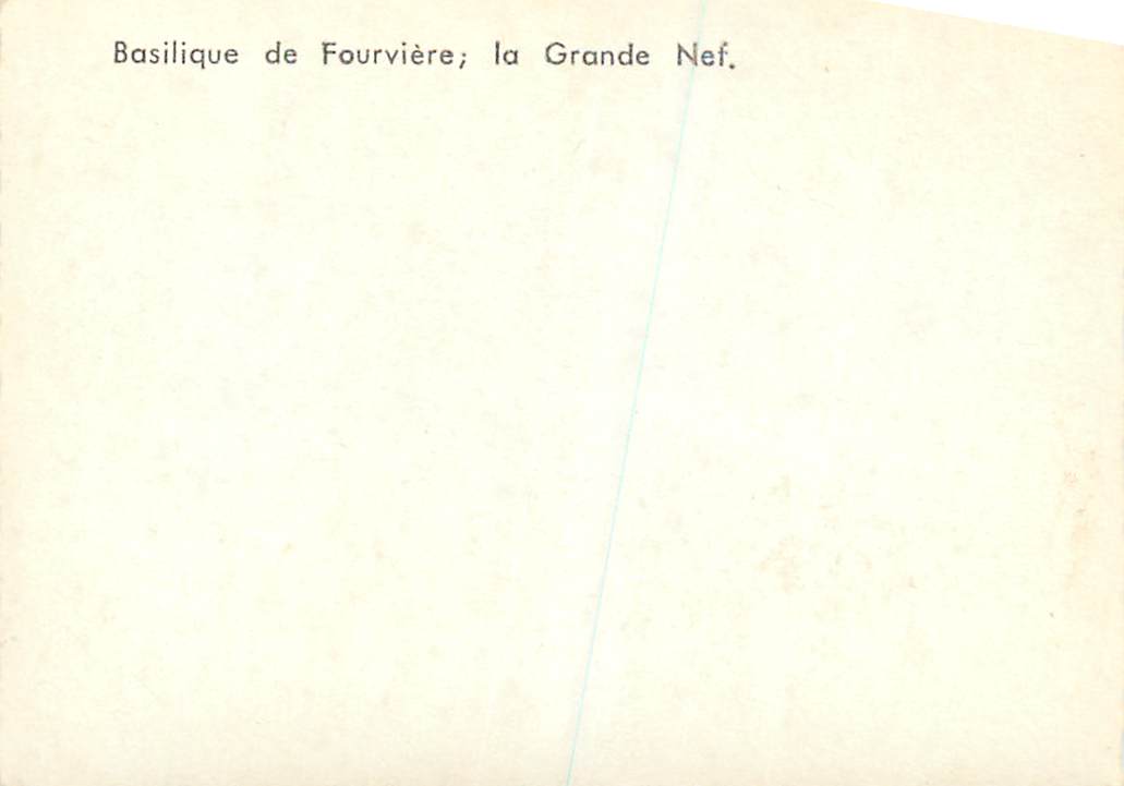 CPA Basilique de Fourviere la Grande Nef — Verso