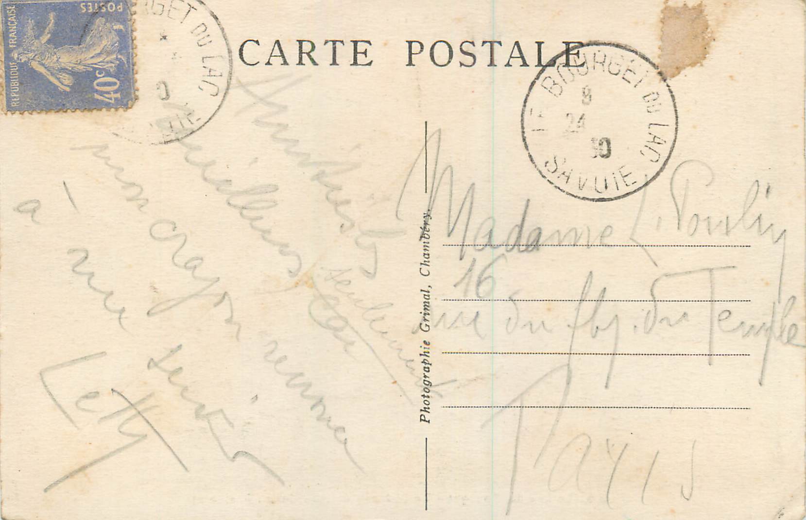 CPA le Lac du Bourget le Chateau de Bourdeau (Xe siecle) la Savoie Touristique — Rückseite