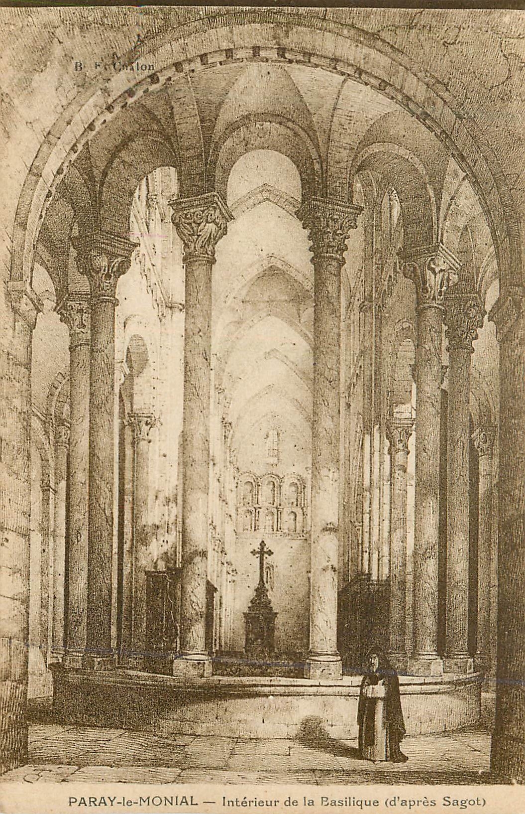 CPA Paray le Monial Interieur de la Basilique (d'apres Sagot) 