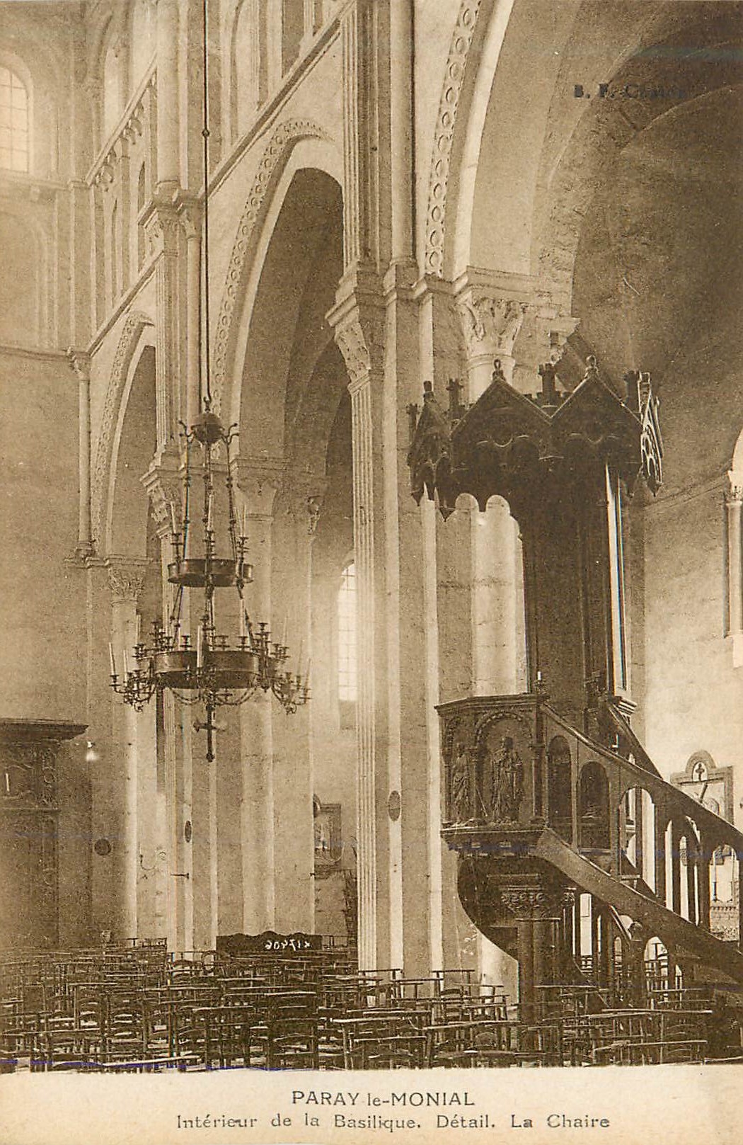 Paray-le-Monial — Intérieur de la Basilique, Détail. La Chaire — B. F. Céline