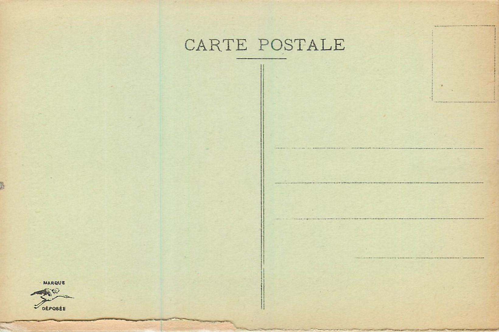 CPA Strasbourg Nid de Cigognes — Verso