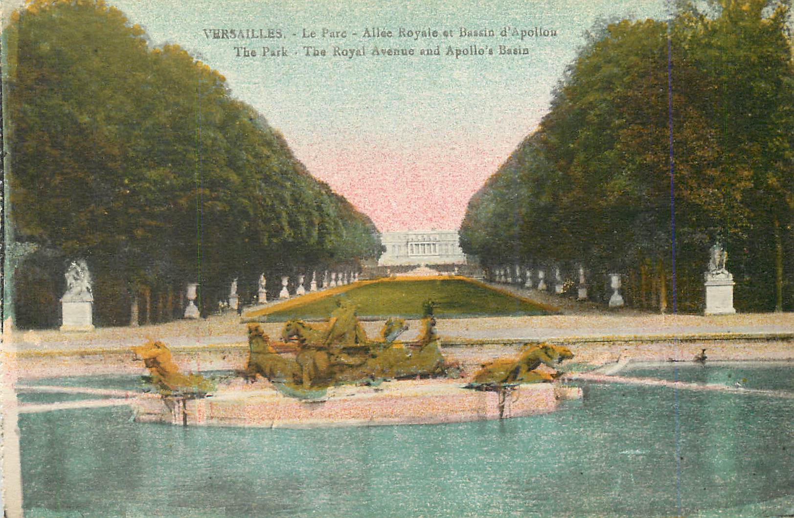 CPA Versailles le Parc Allee Royale et Bassin d'Appolon