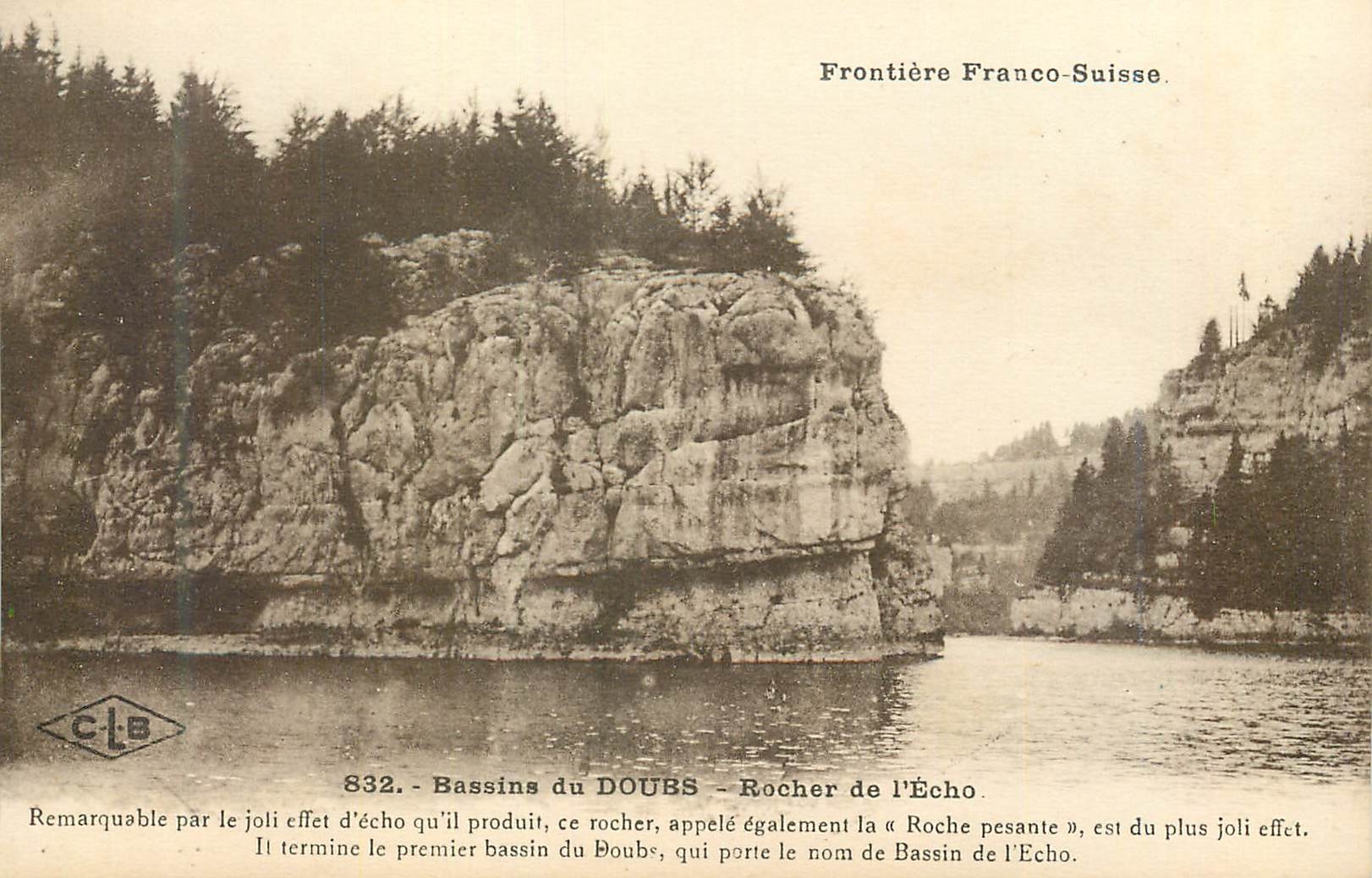 Bassins du Doubs — Rocher de l'Écho — Frontière Franco-Suisse — C.L.B. n°832