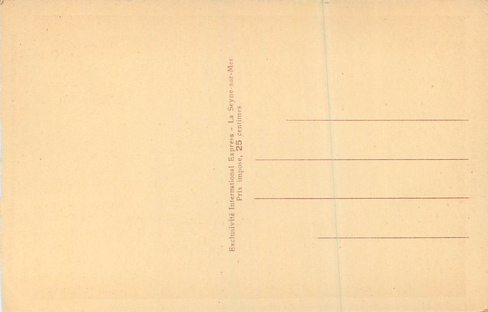 CPA Sainte Bernadette Lourdes JS Hartmann  Juillet 1934 — Verso