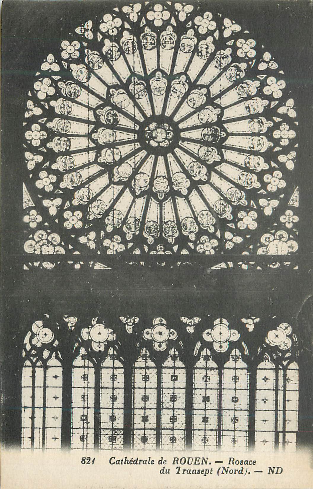CPA Cathedrale de Rouen Rosace du Transept (Nord)