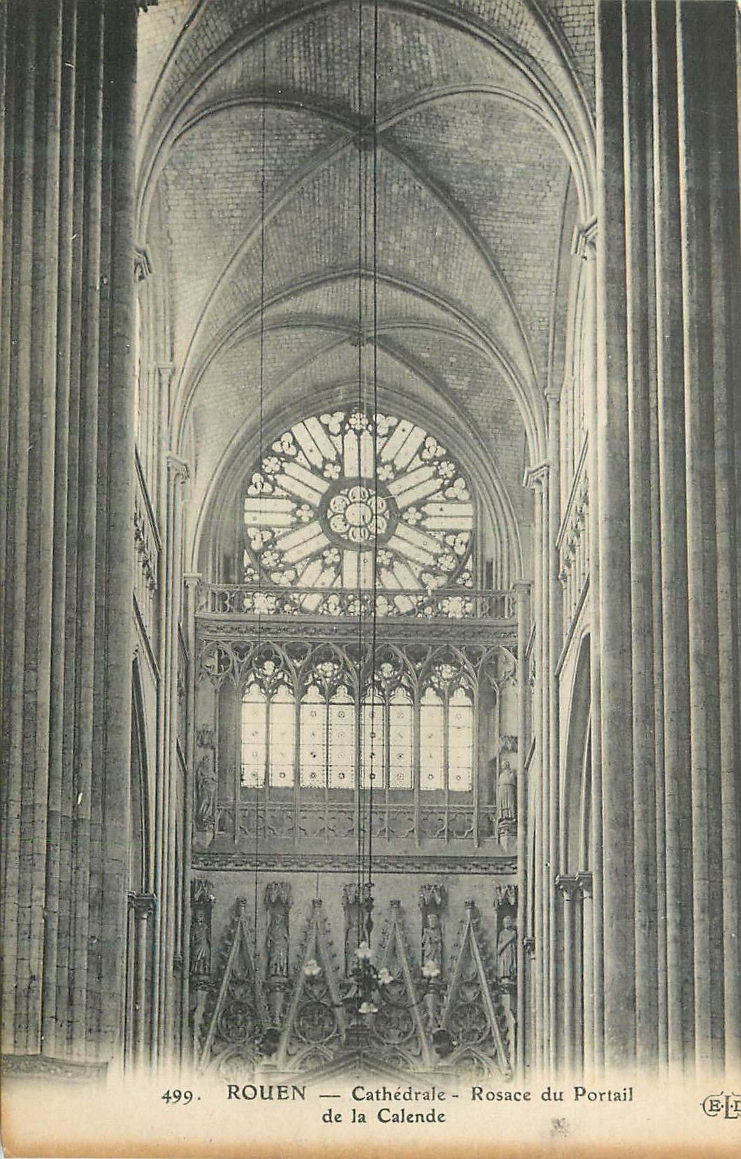 CPA Rouen Cathedrale Rosace du Portail de la Calende