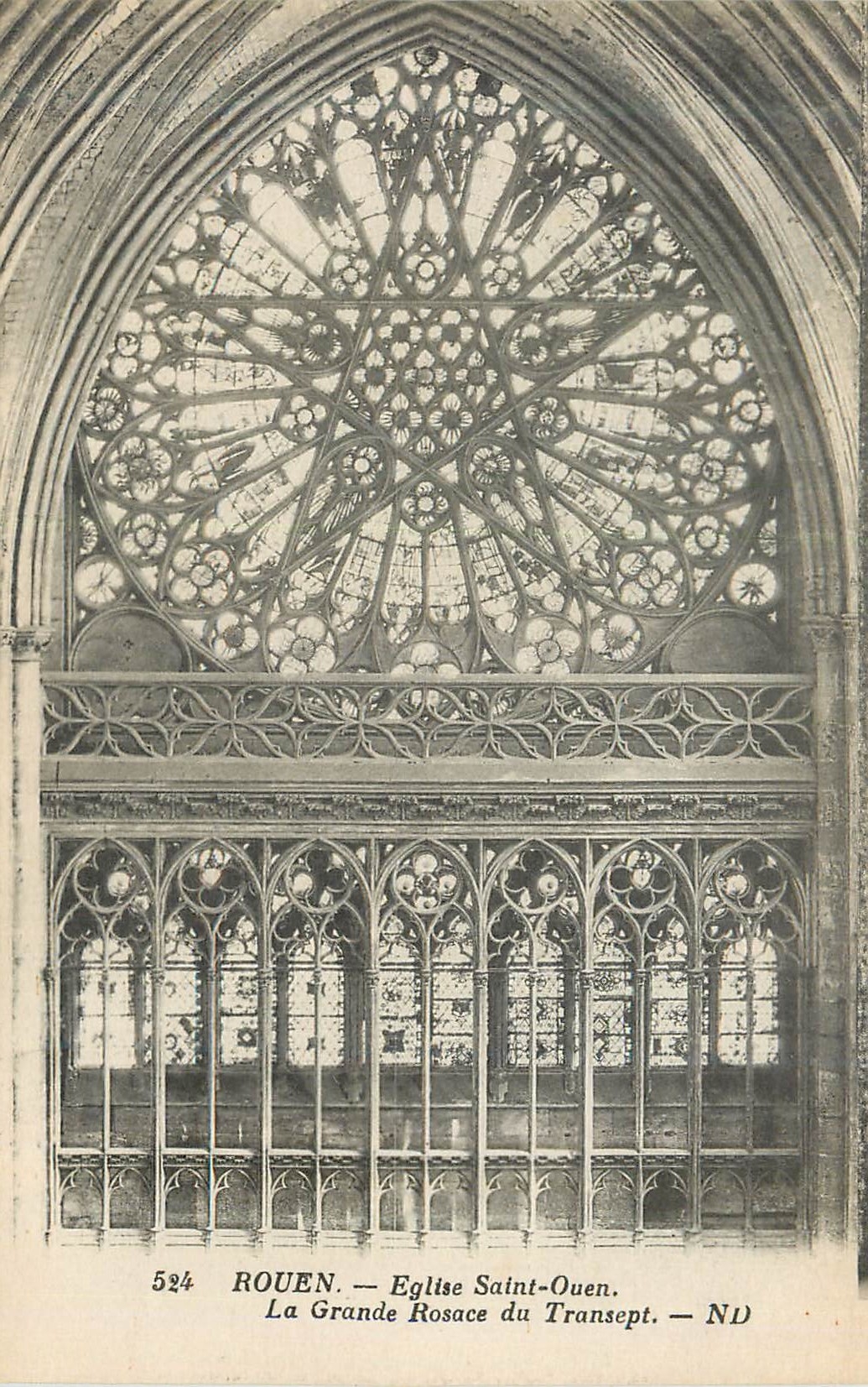 CPA Rouen Eglise Saint Ouen la Grande Rosace du Transept