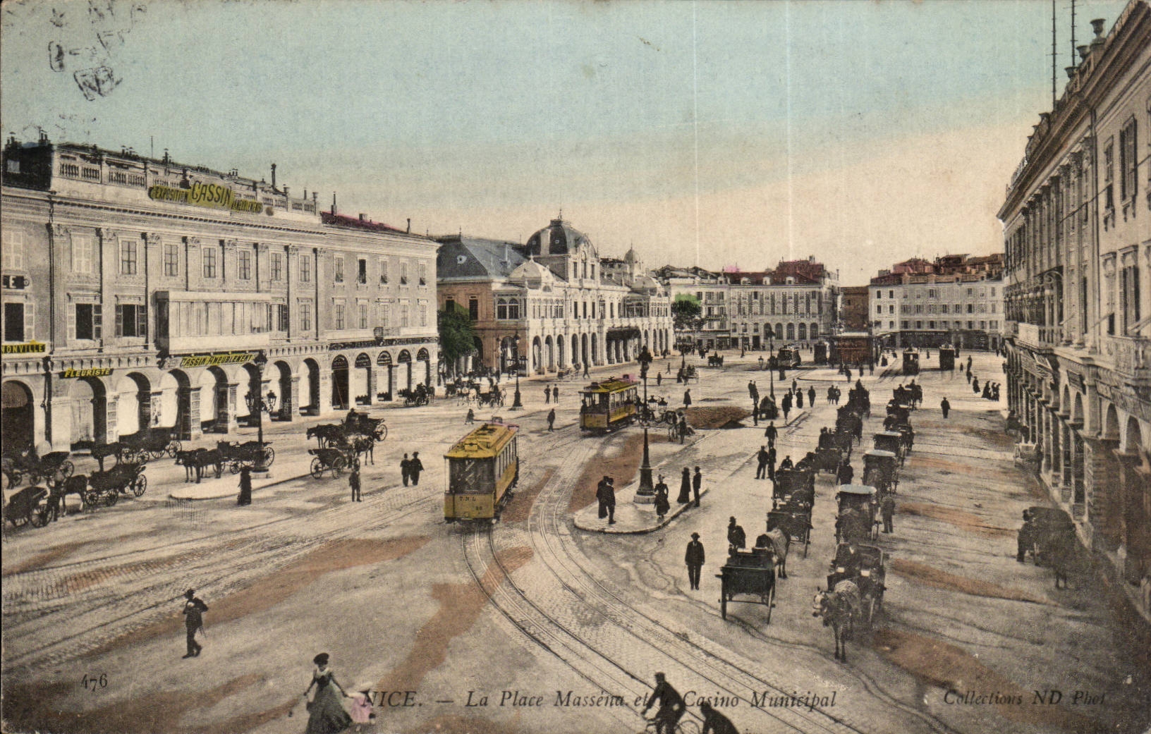 Nice - La Place Masseim et Casino Municipal - tramway - CPA 