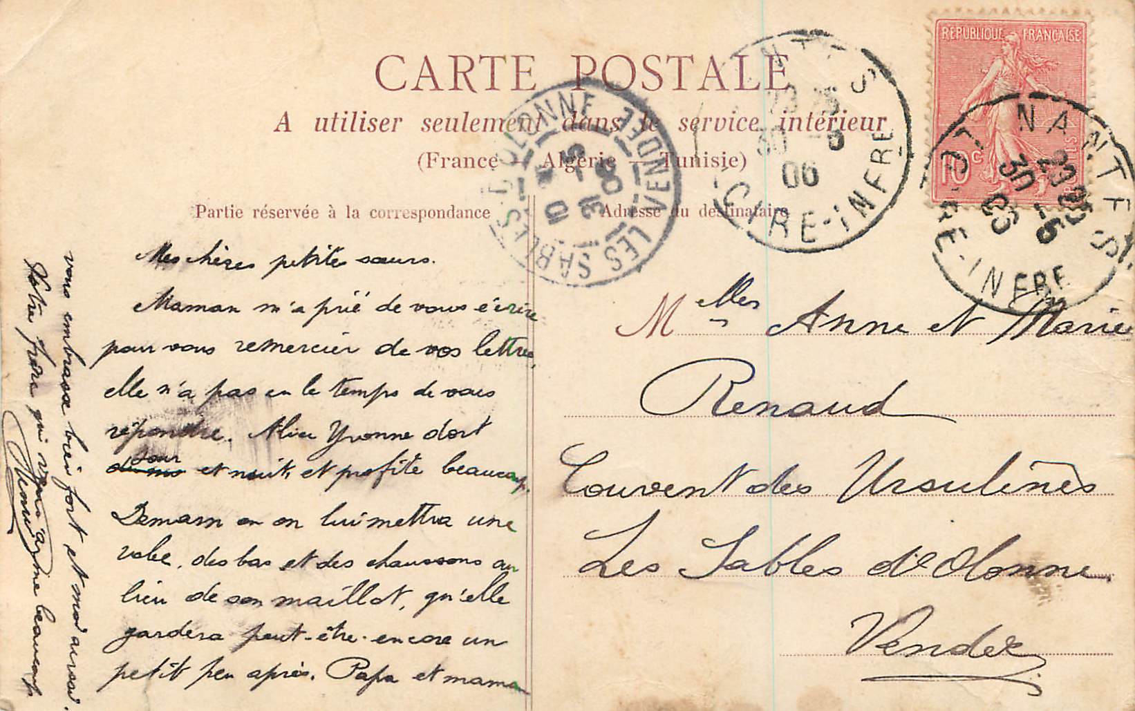 CPA Vertou (loire inferieure) vue generale prise des bords de la sevre — Rückseite