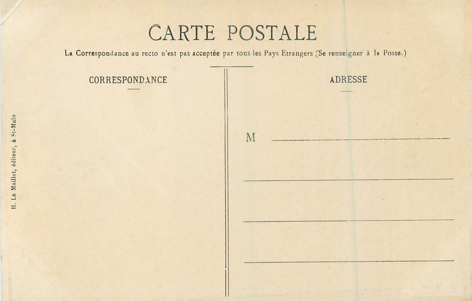 CPA 1371 st lunaire le decolle un jour de tempete — Verso