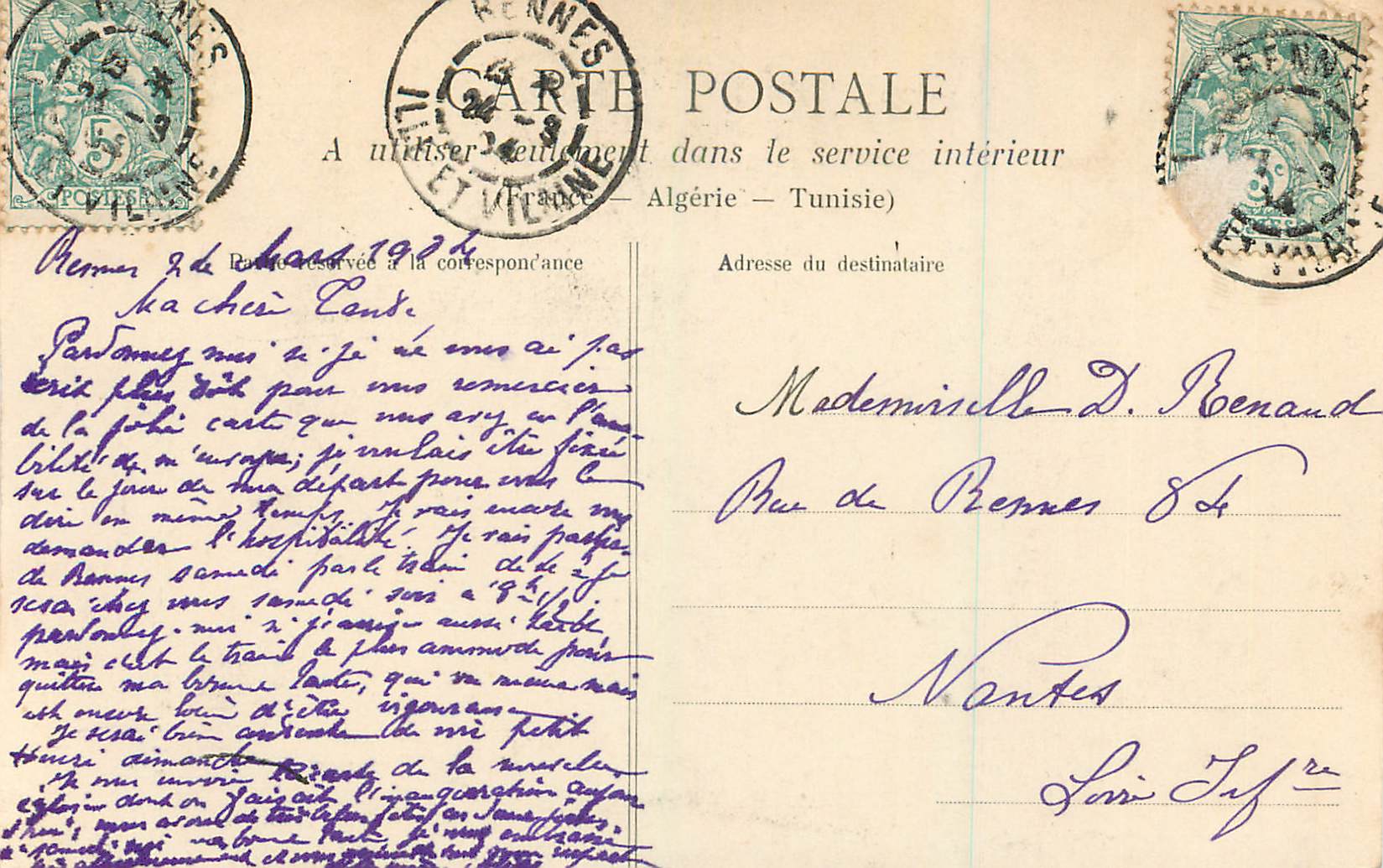 CPA 135 rennes basilique de notre dame de bonne nouvelle inauguree le 24 mars 1904 — Rückseite