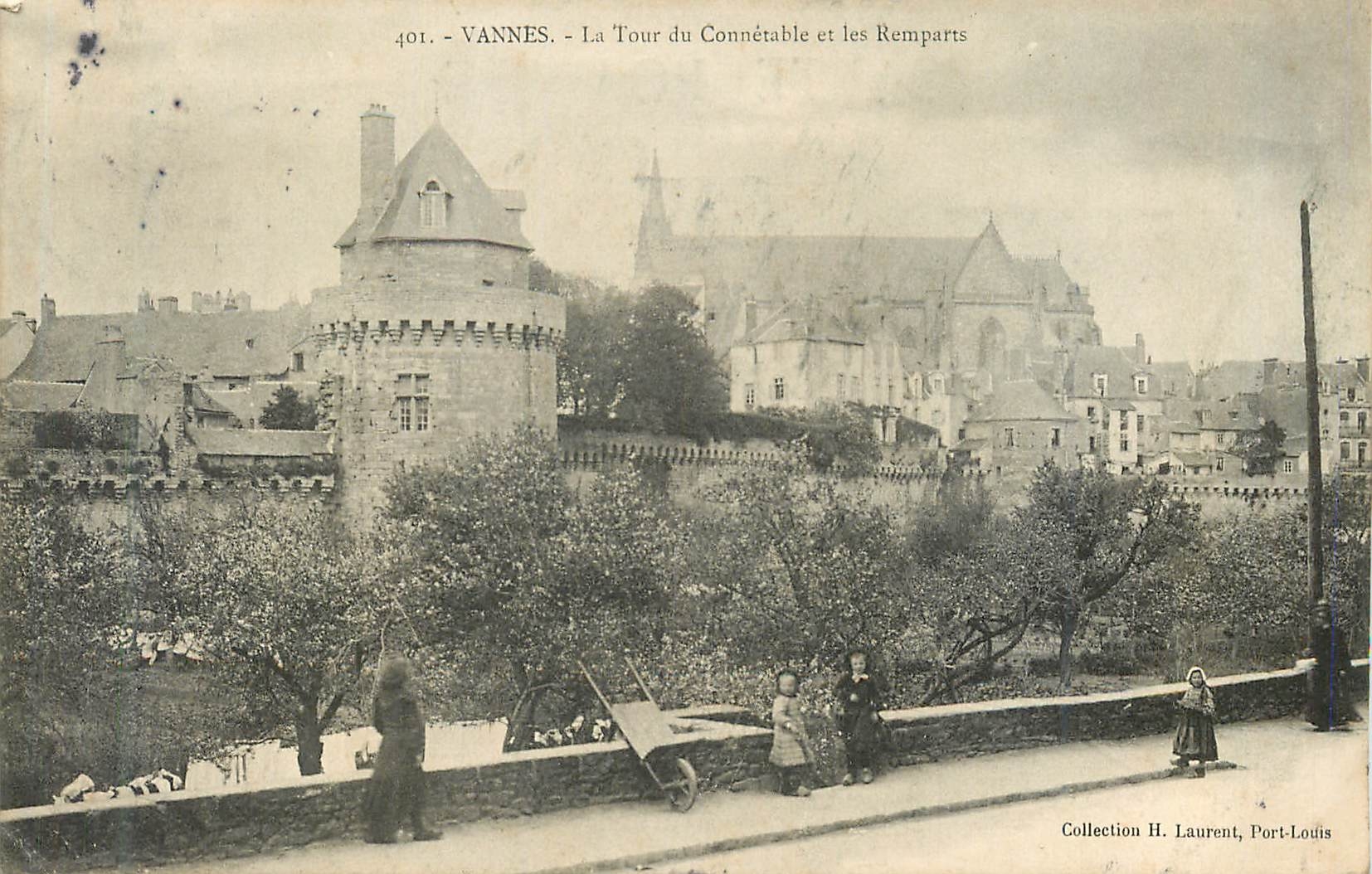 VANNES - Ansicht der Connétable-Turm und der Mauern — Sammlung H. Laurent, Port-Louis