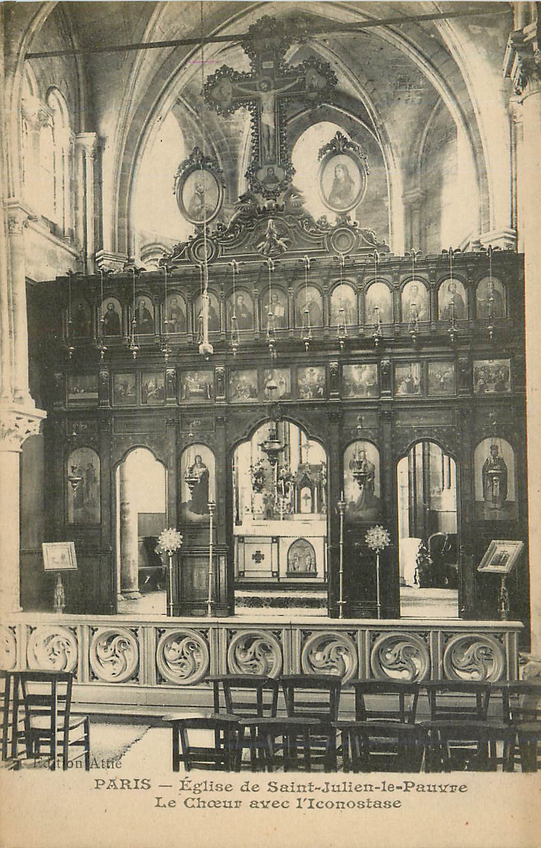 CPA Paris eglise de saint julien le pauvre le choeur avec l iconostase