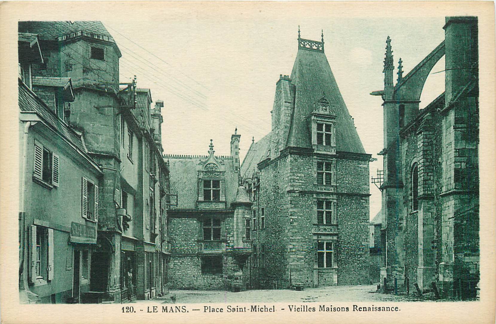 CPA 120 le mans place saint michel vielles maisons renaissance