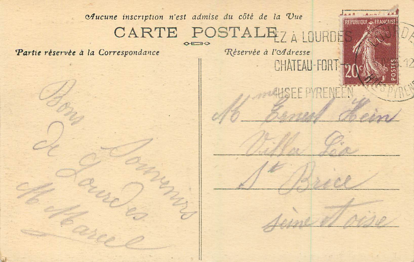 CPA 6 lourdes (hautes pyrenees) la basilique — Verso
