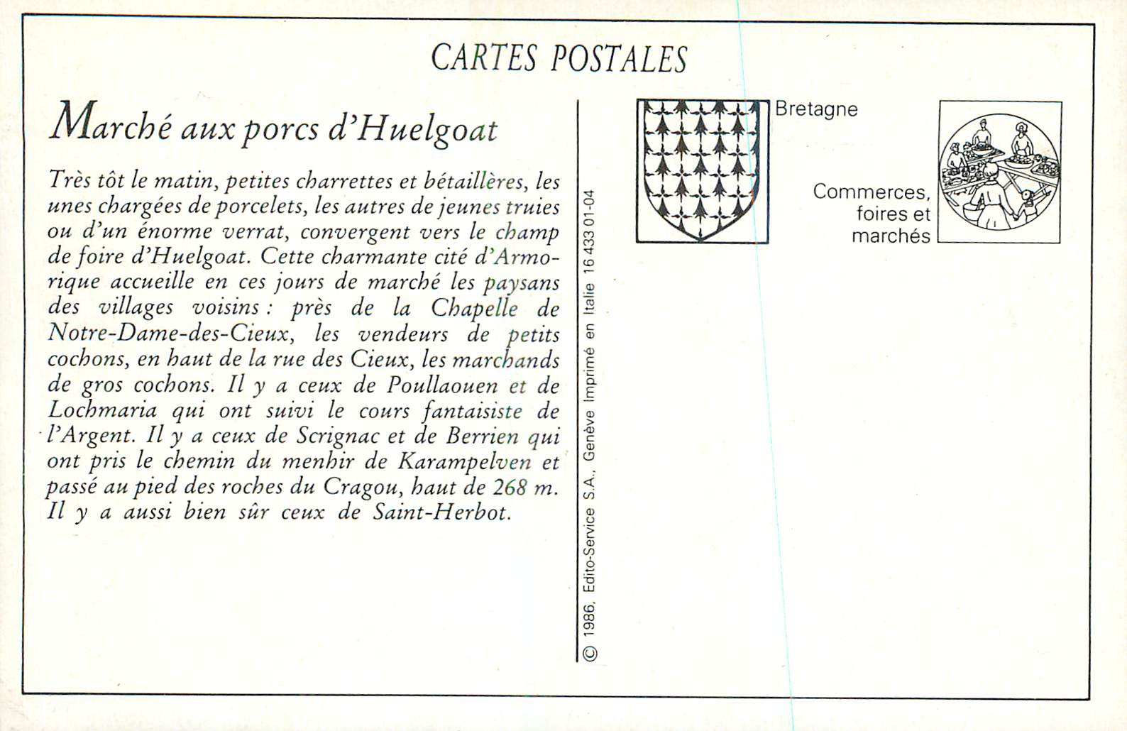CPM Huelgoat (finistere) marche aux porcs Cochons — Rückseite