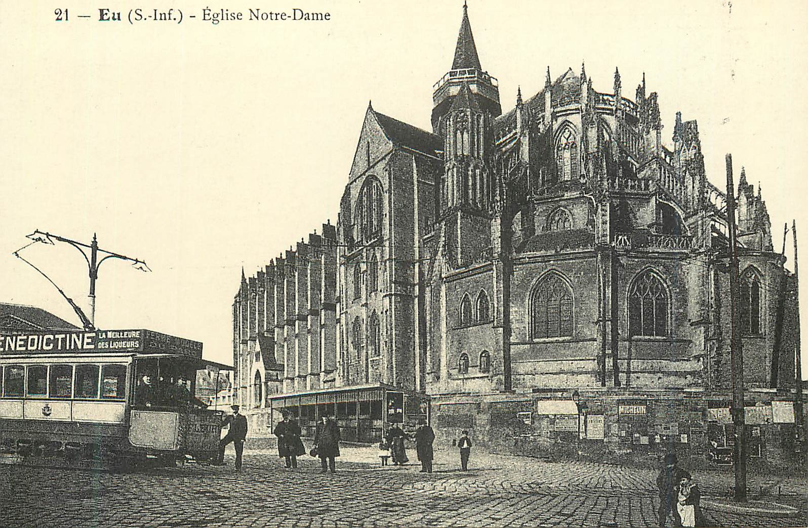 CPM 21 eu (s inf) eglise notre dame Tramway