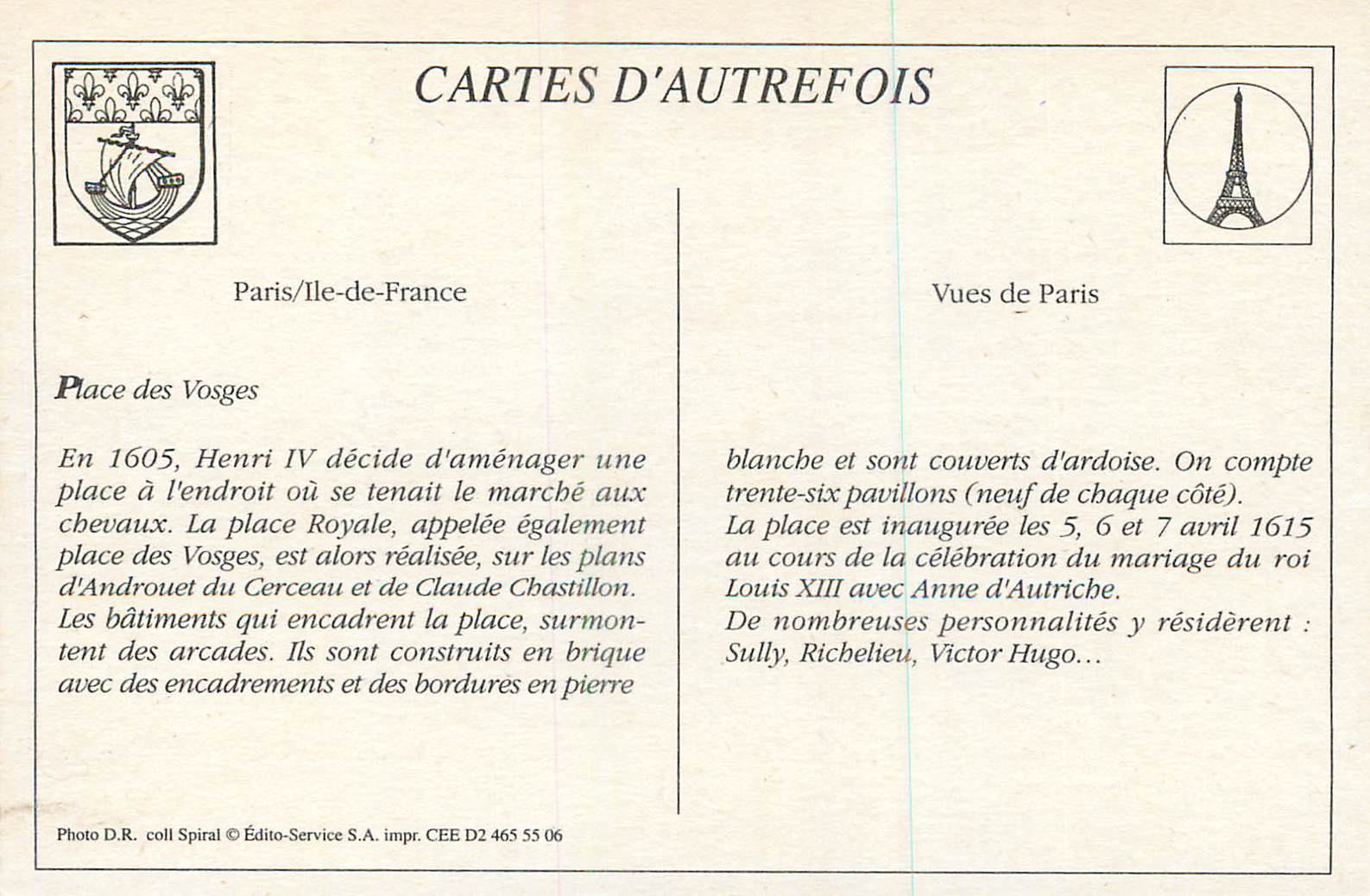 Place des Vosges — Statue de Louis XIII — Édito-Service S.A. — Reverso