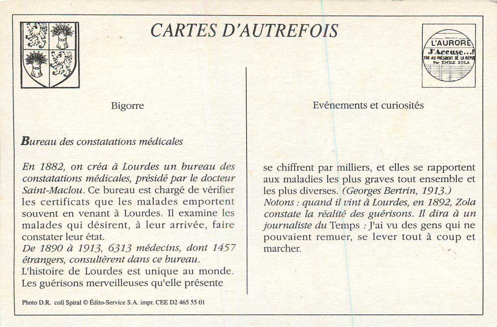 CPM 53 lourdes la grotte — Verso