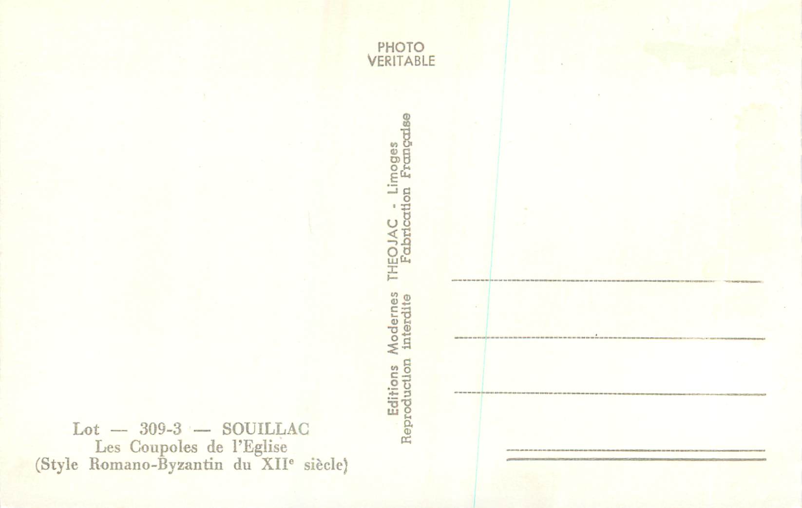 Souillac — Les Coupoles de l'Église — Style Romano-Byzantin du XIIe siècle — Éditions Théo Jac — Reverso