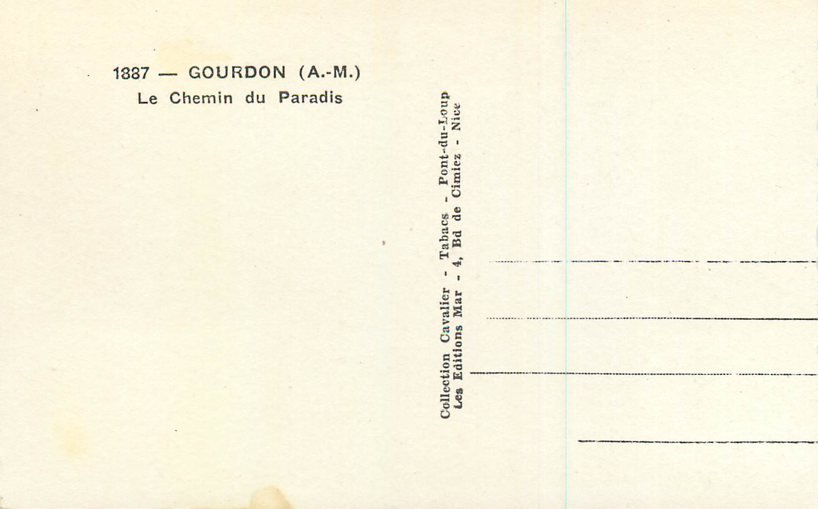 CPM 1887 gourdon (a m) le chemin du paradis — Rückseite
