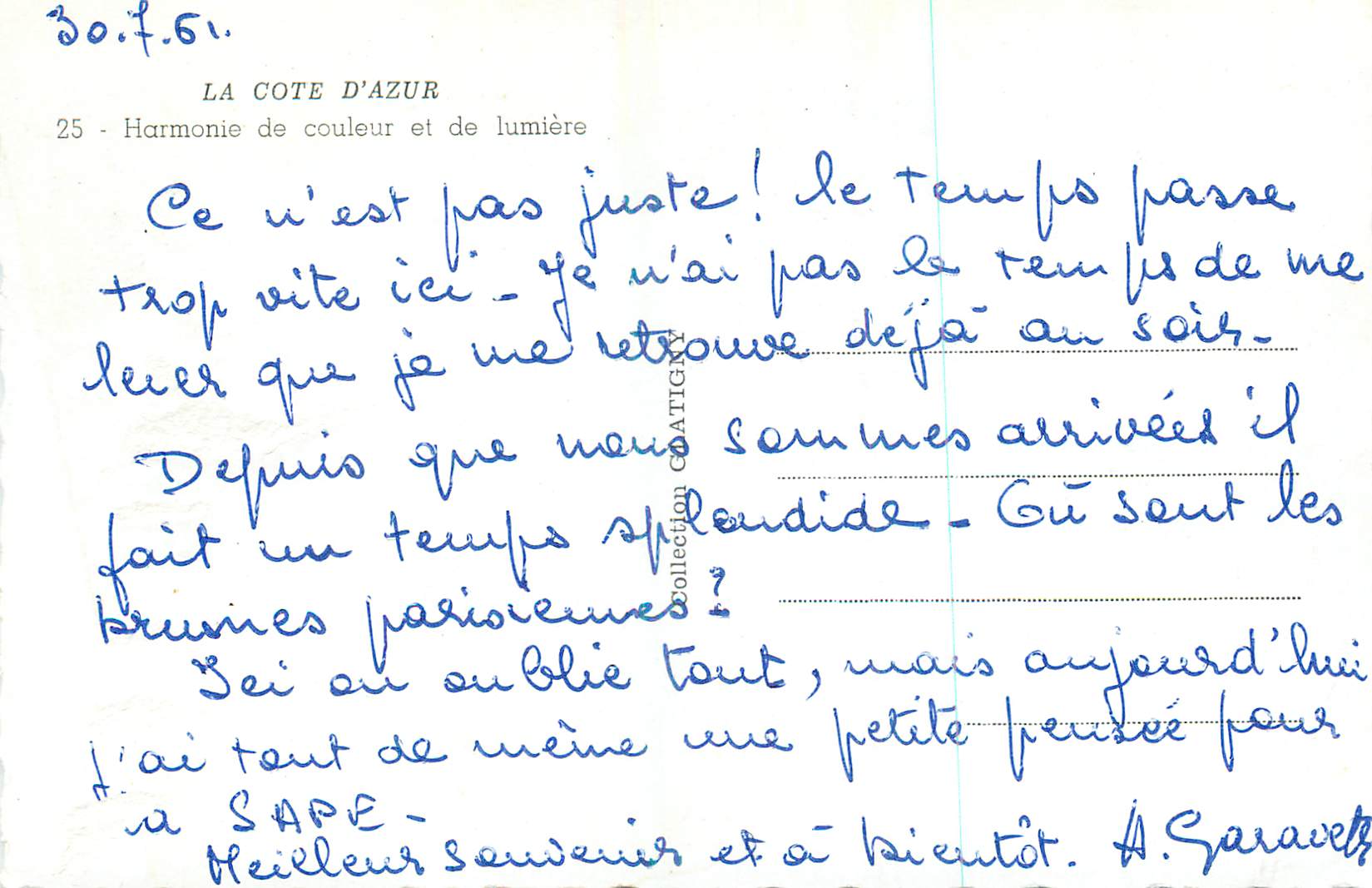 CPM La cote d azur 25 harmonie de couleur et de lumiere — Rückseite