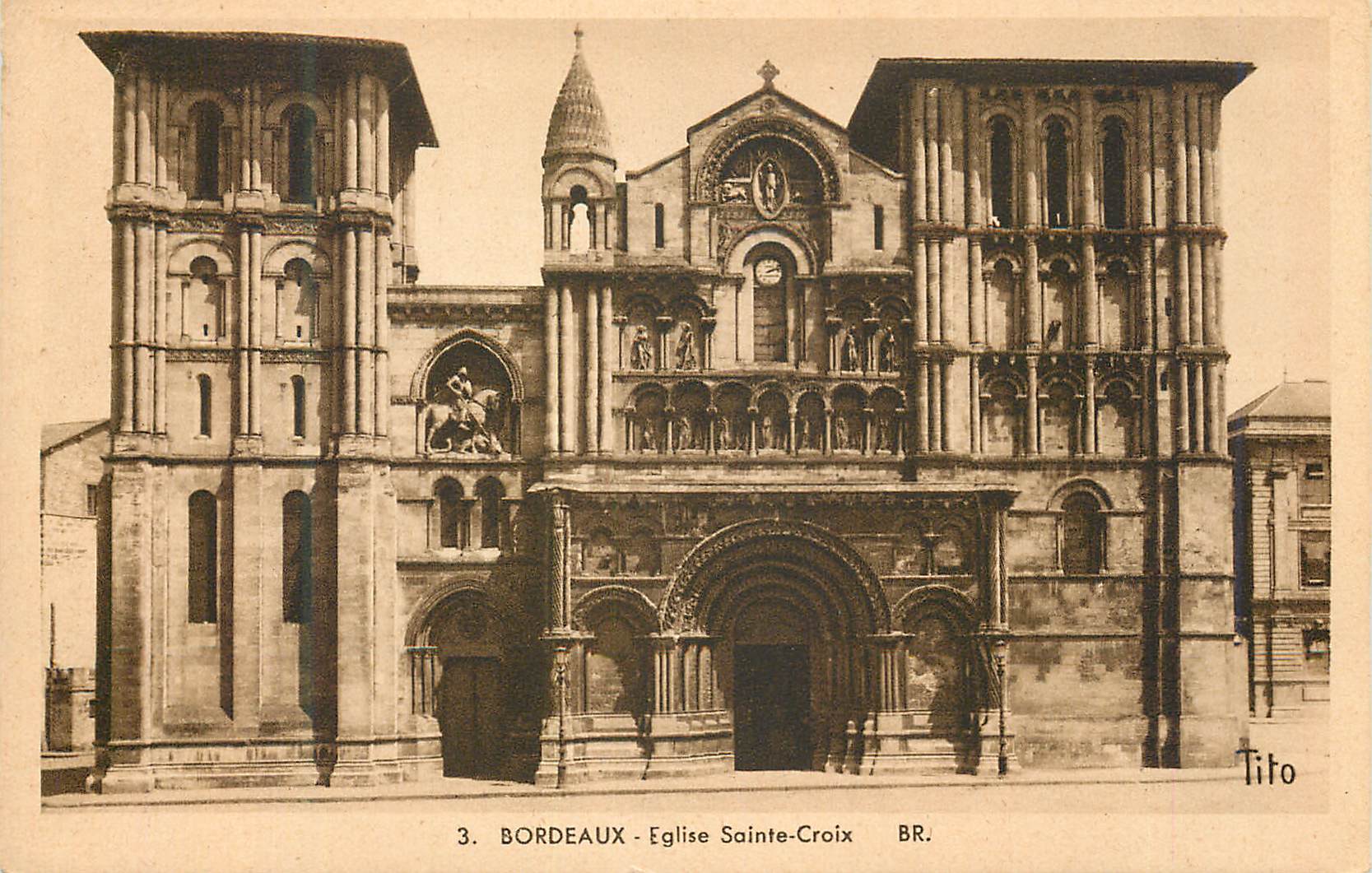 CPA 3 bordeaux eglise sainte croix