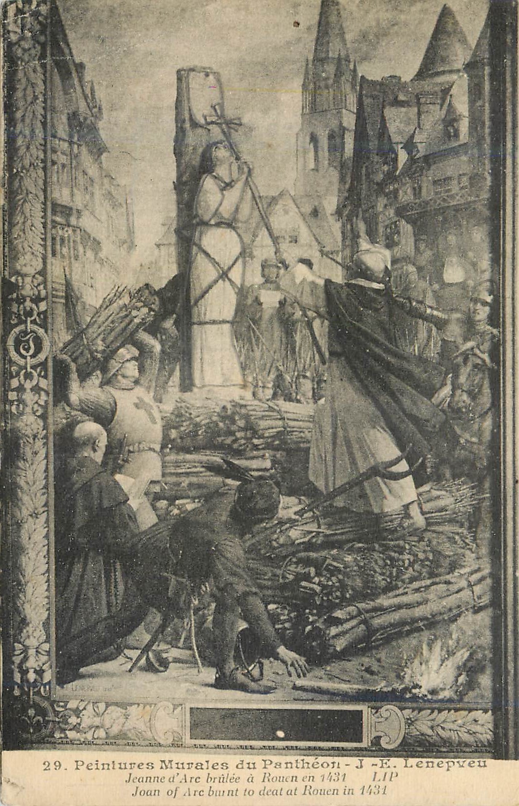 CPA 29 peintures murales du pantheon j e lenepveu jeanne d arc brulee a rouen en 1431