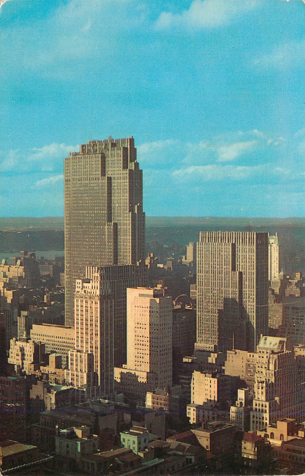 CPM Midtown skyline with rockefeller center buildings new york city