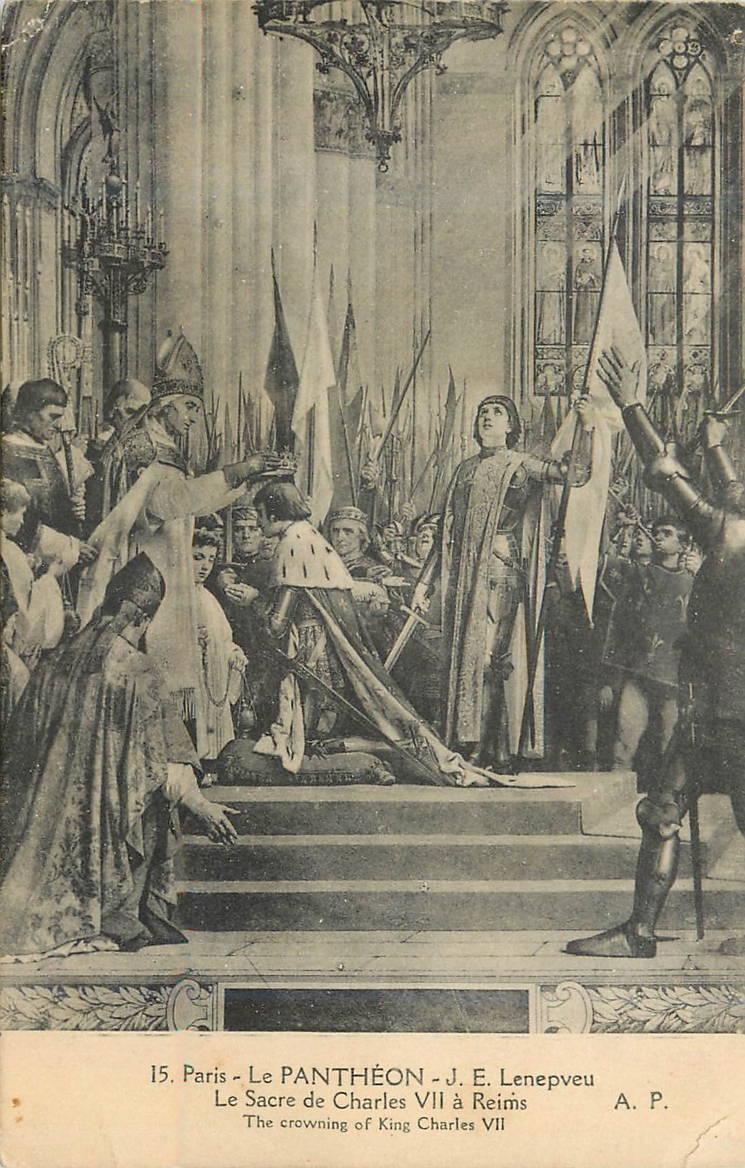 CPA 15 paris le pantheon j e lenepveu le sacre de charles vii a reims