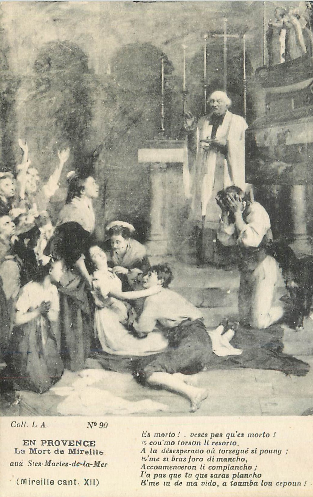 CPA En provence la mort de mireille aux stes marie de la mere(mireille cant xii)