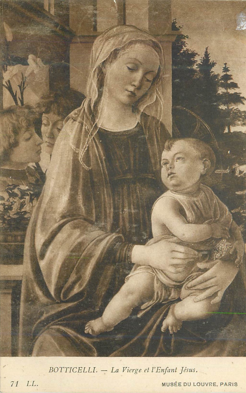CPA Botticelli la vierge et l enfant jesus musee de louvre paris