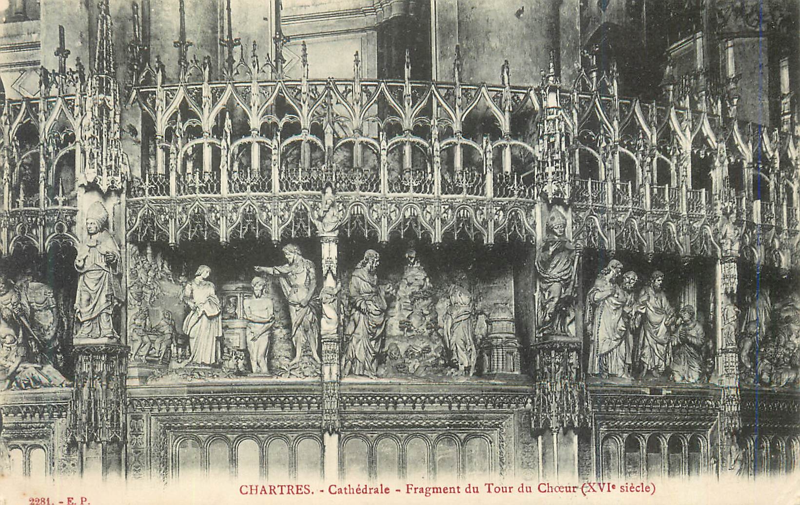 Chartres - Cathédrale - Fragment du Tour du Chœur (XVIe siècle) — E.P. n° 2281