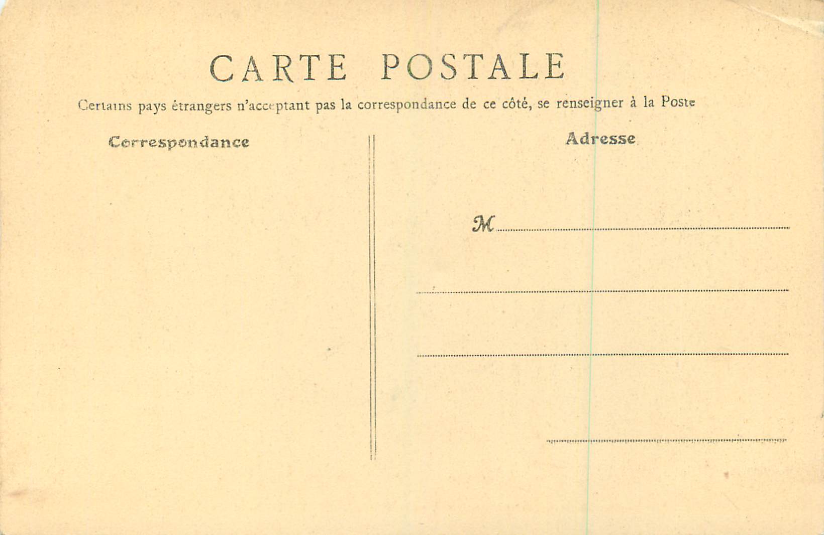 Vintage Postcard 80 Fontainebleau (s and m) Gallery Henri II — Back