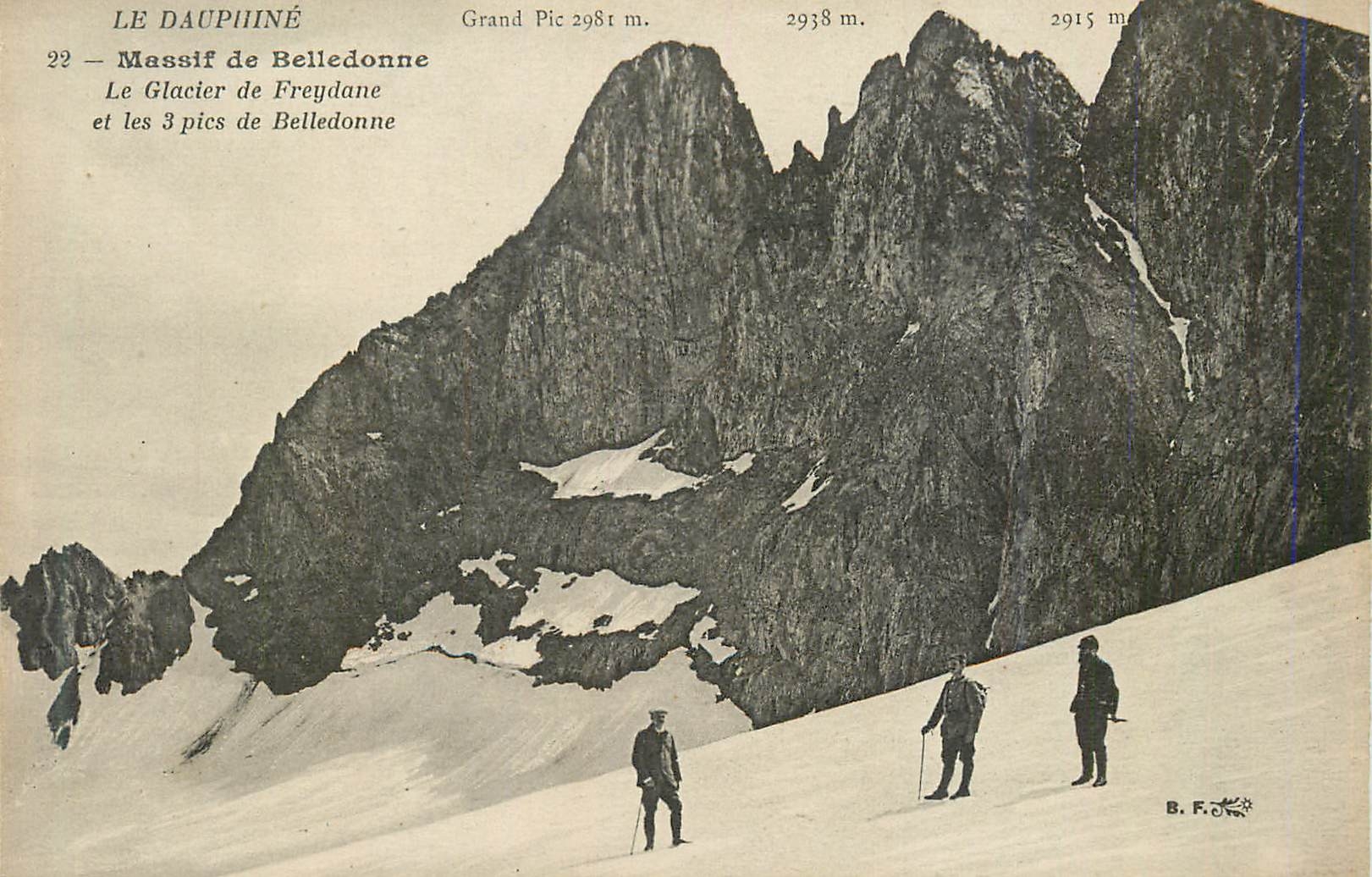 Massif de Belledonne — Le Glacier de Freydane et les 3 pics de Belledonne — B.F. (B. F.)