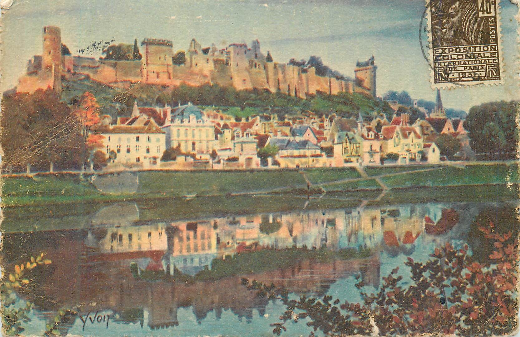 CPA La douce france chateau de la loire chateau de chinon