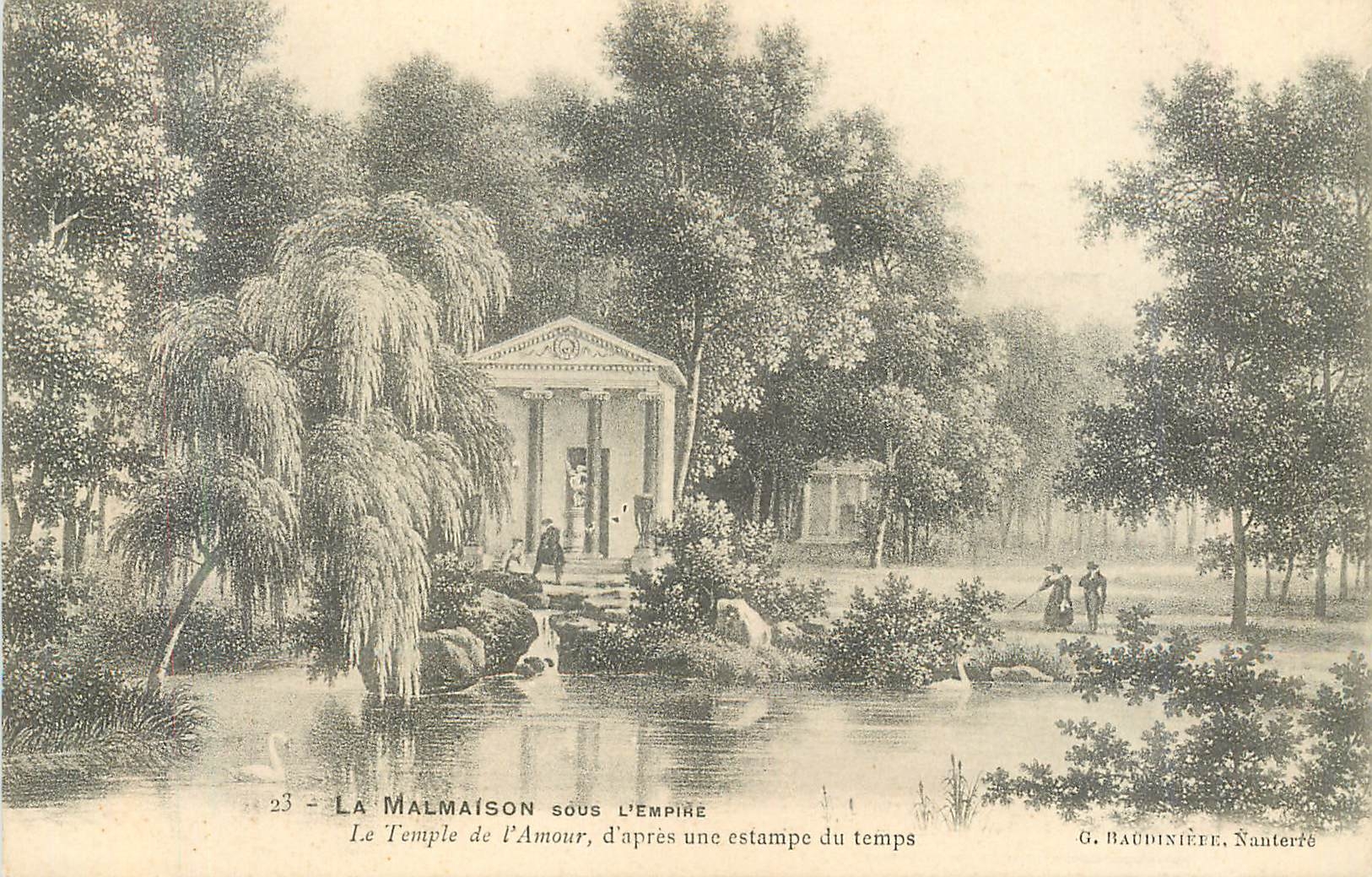 CPA 23 la malmaison sous l empire la temple de l amour d apres estampe du temps