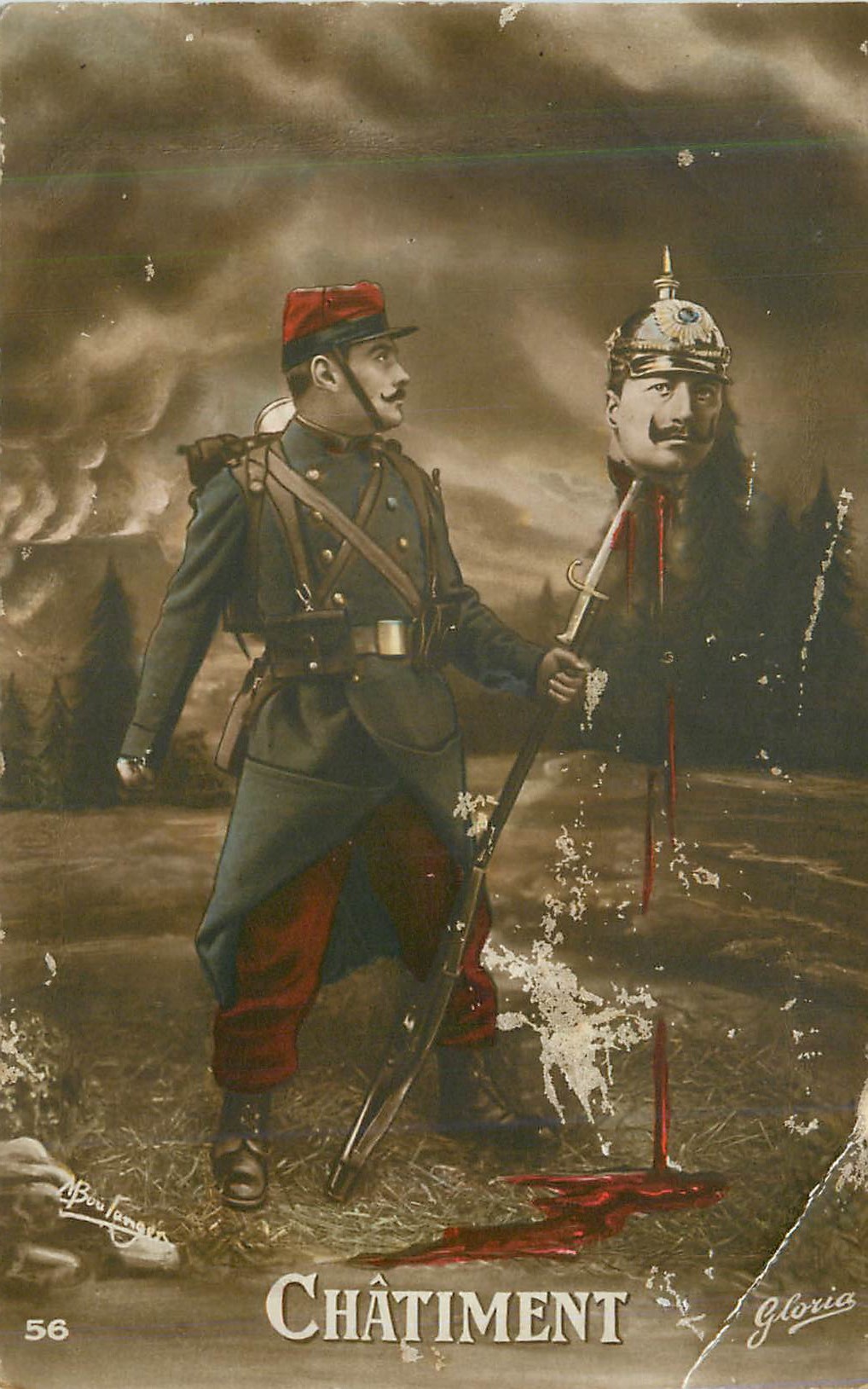 CPA Chatiment Militaria