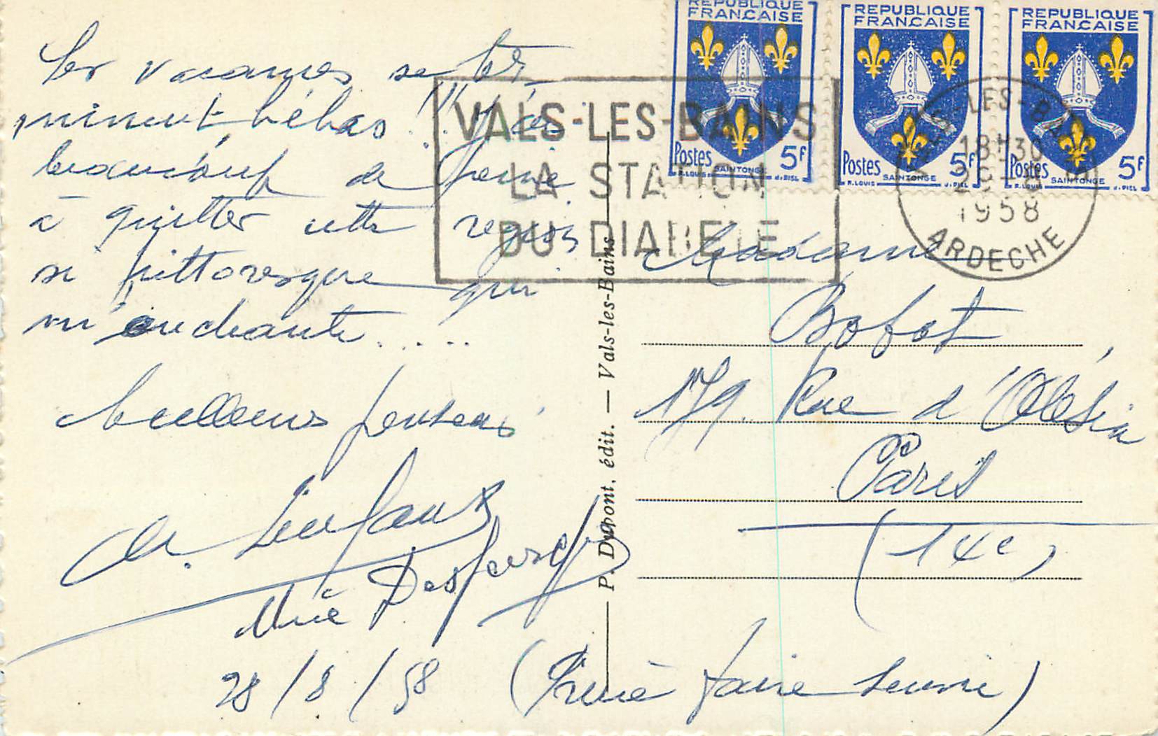 La Bastide-de-Juvinas — Chute et gouffre de la Pissarelle — P. Duhont, édit. — Back