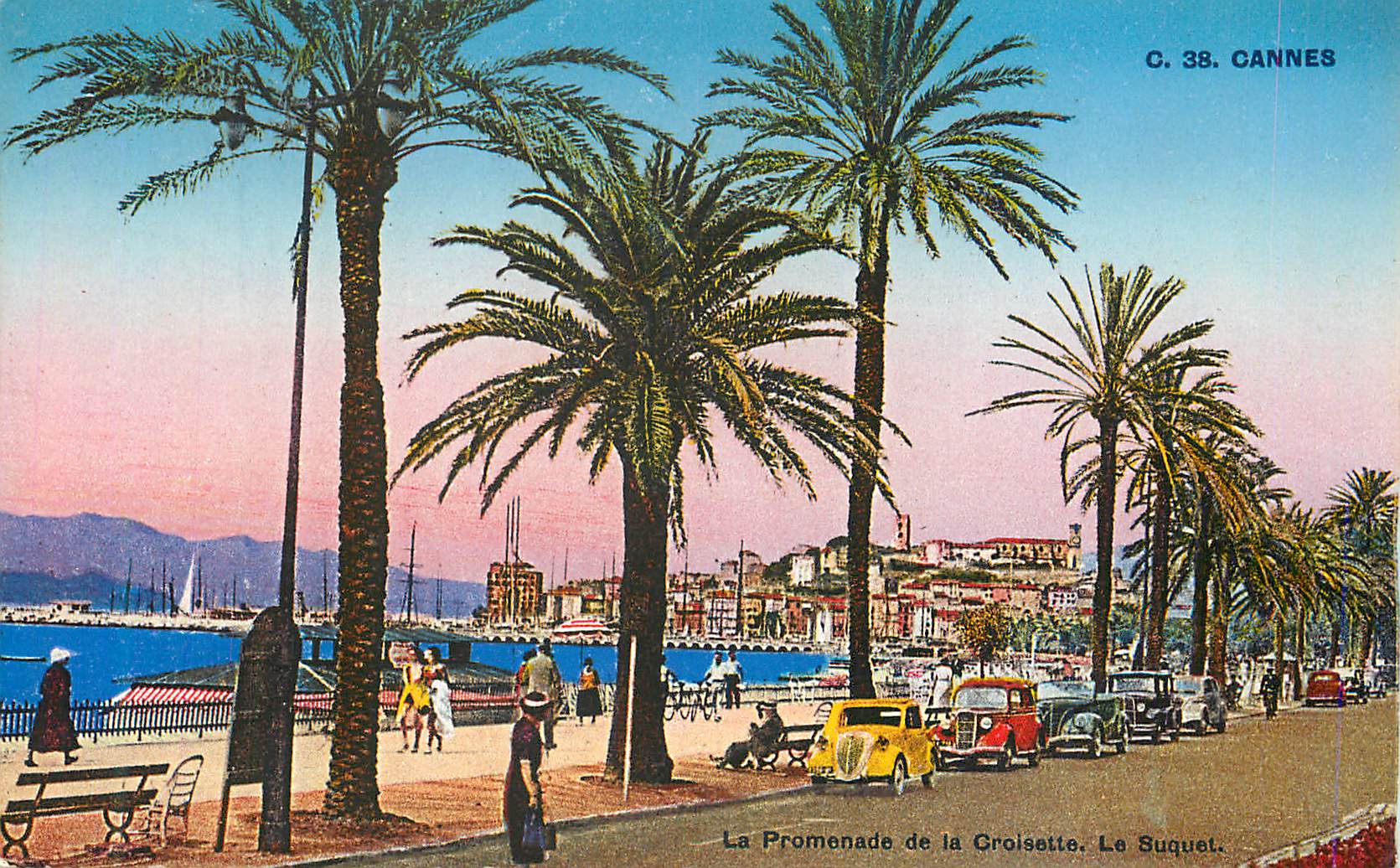 CPA C 38 cannes la promenade de la croisette le suquet