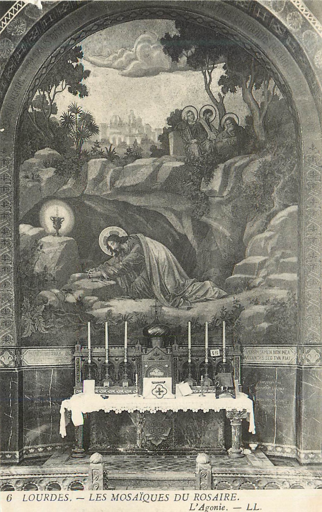 CPA 6 lourdes les mosaiques du rosaire l agonie