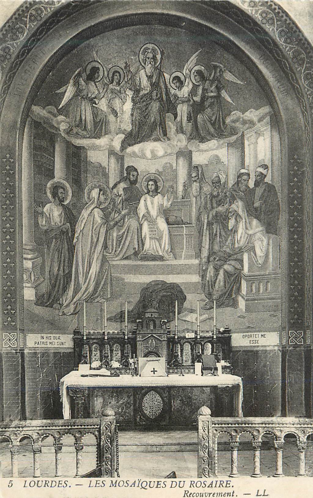 CPA 5 lourdes les mosaiques du rosaire recouvrement