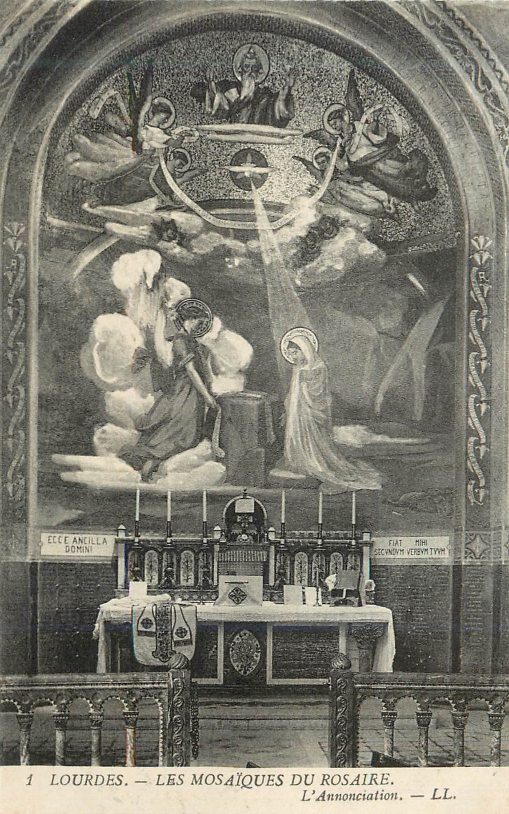 CPA 1 lourdes les mosaiques du rosaire l annonciation