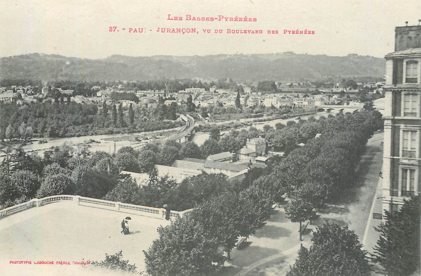Jurançon, Ansicht vom Boulevard des Pyrénées — Les Basses-Pyrénées — Phototype Labouche Frères, Toulouse