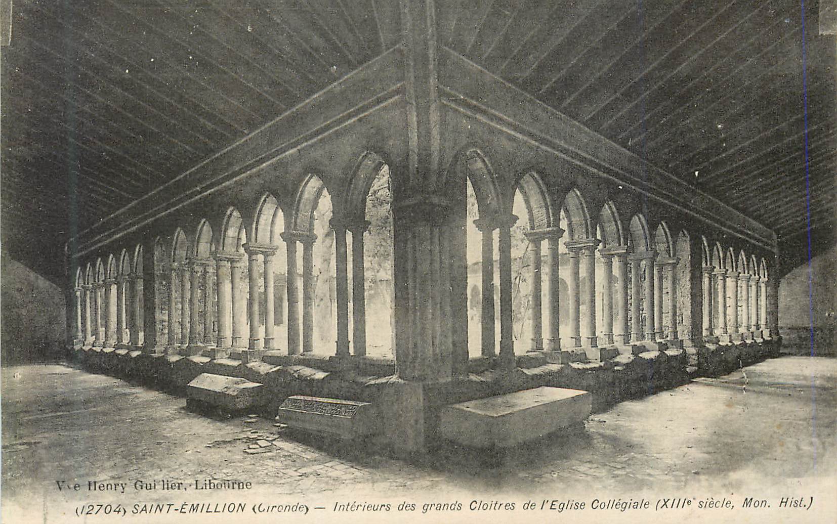 CPA (12704) saint emilion(gironde) interieurs de la grands cloitres de l eglise collegiales