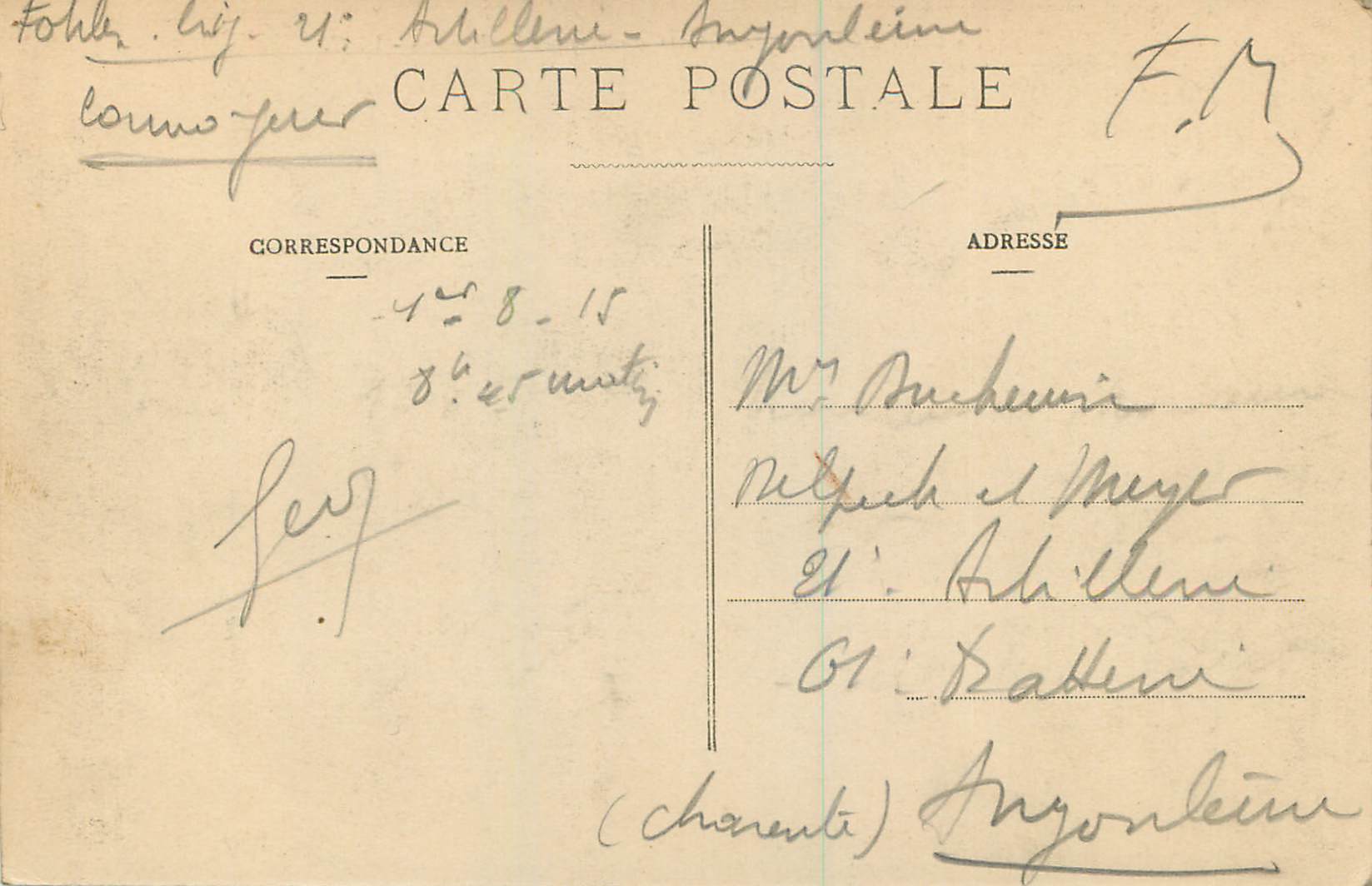 CPA 955 la rochelle porte du bastion st nicolas — Verso
