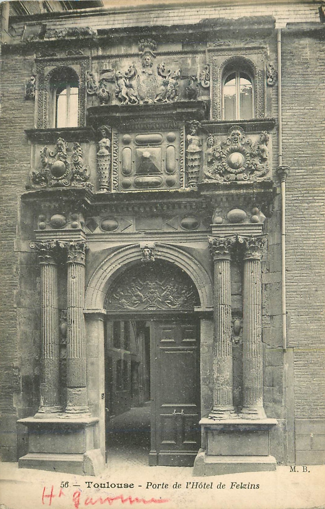 CPA 56 toulouse porte de l hotel de felzins