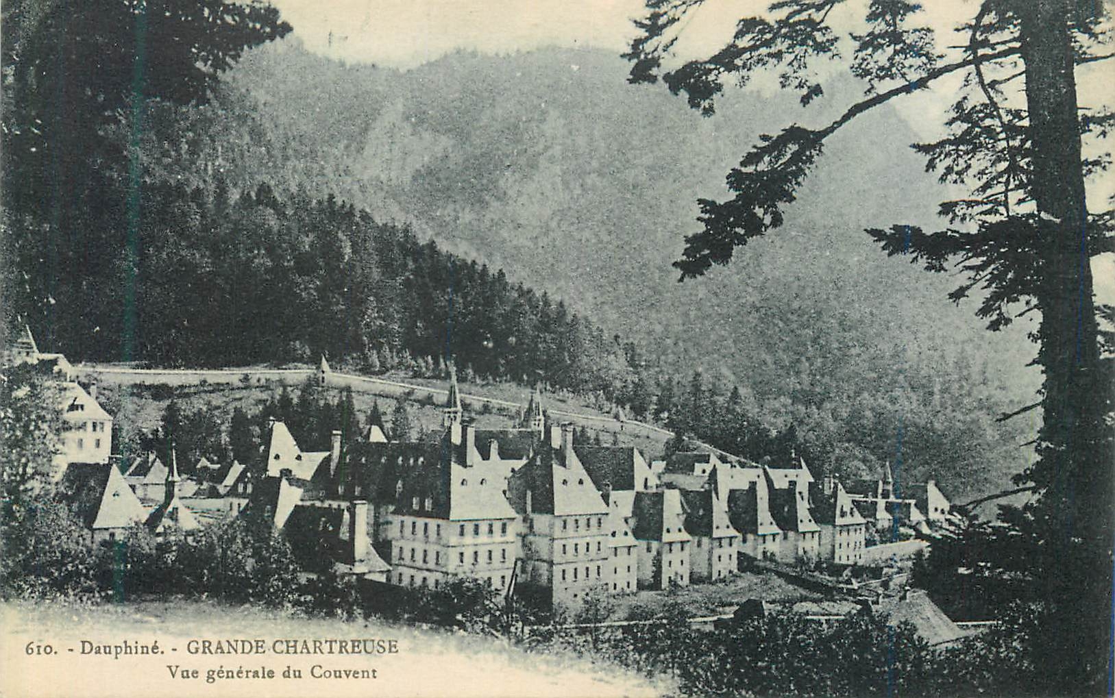 Grande Chartreuse — Vue générale du couvent — Édition M. Bourcier, Grenoble