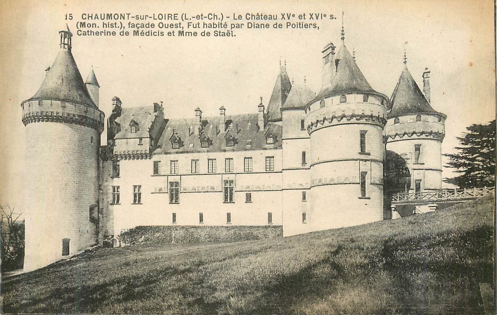 CPA 15 chaumont sur loire (l et ch) le chateau xv et xvi s (mon hist) facade ouest